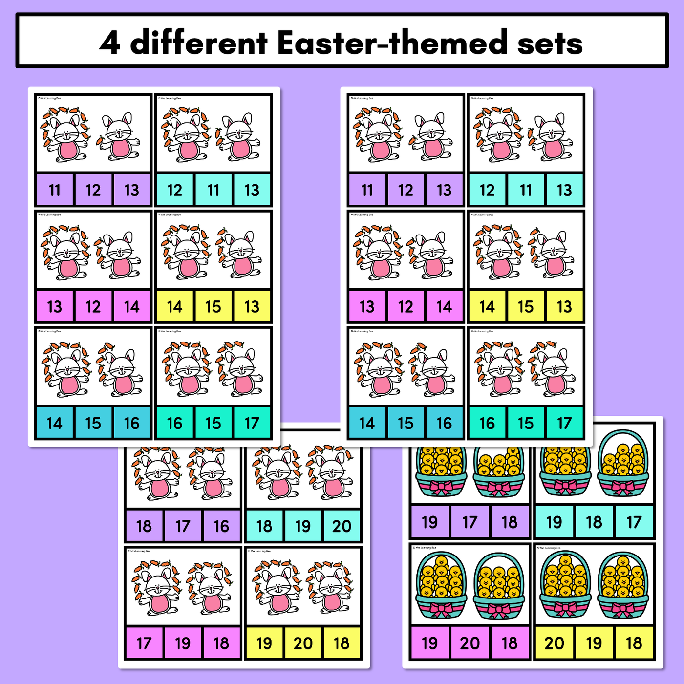 Easter-themed Activities - Clip Cards for Numbers 11-20