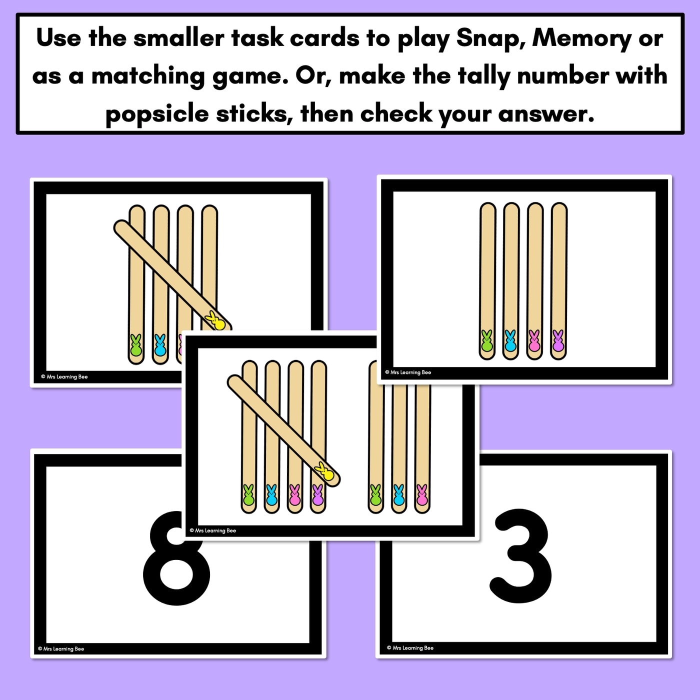 Easter-themed Activities - Tally Task Cards for numbers 1-10