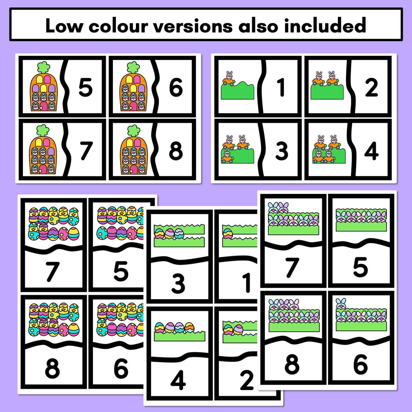 Easter-themed Activities - Number Puzzles for numbers 1-10