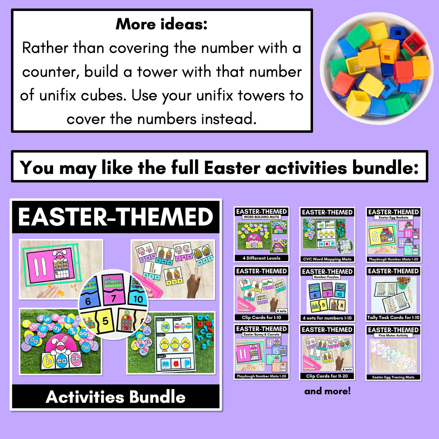Easter-themed Activities - Differentiated Numbers to 12 Game - Roll and Cover