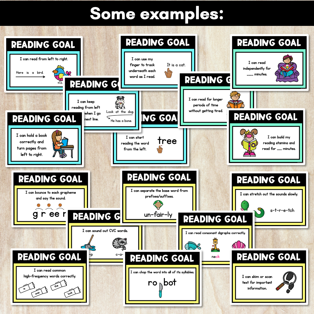 Reading Goals for Students - Learning Goal Posters