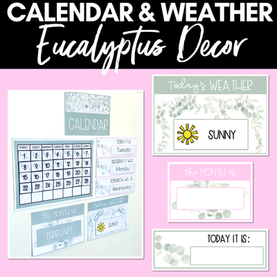 EUCALYPTUS DECOR Calendar and Weather Display