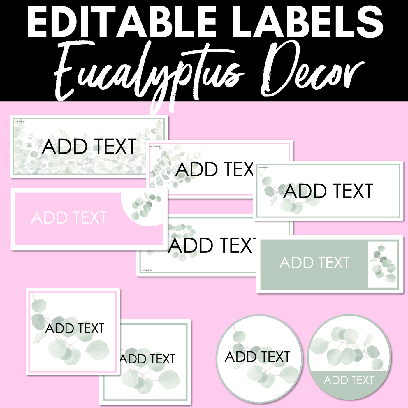 EUCALYPTUS DECOR Editable Labels