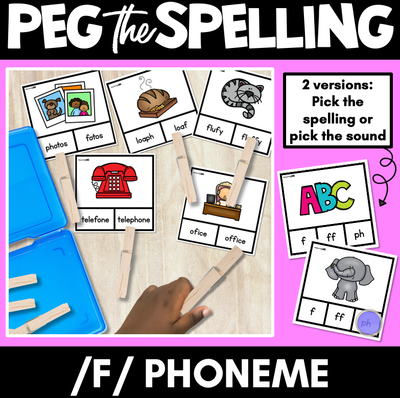 F FF PH CLIP CARDS - Consonant Sounds Phonics Game