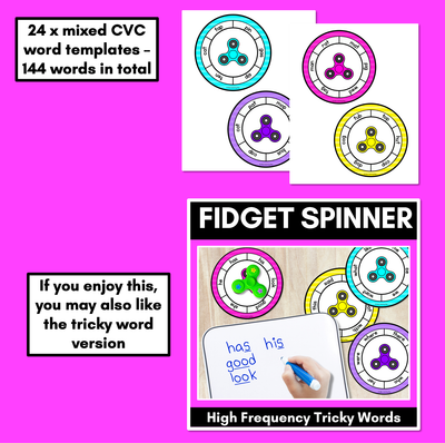 CVC Word Games - Fidget Spinner Templates