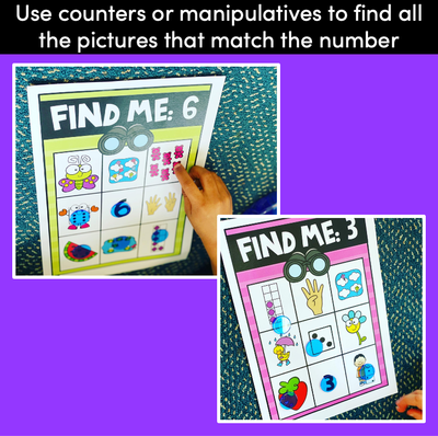 Kindergarten Math Game - Find the Number Mats for Numbers 1-20
