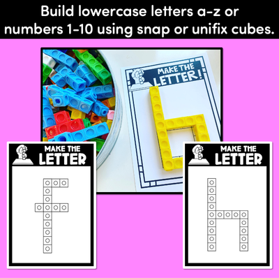 FINE MOTOR KINDERGARTEN ACTIVITIES | Snap Cube Letters & Numbers