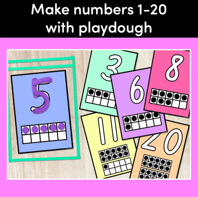 Playdough Number Mats with Ten Frames - Playdoh Number Activities 1-20