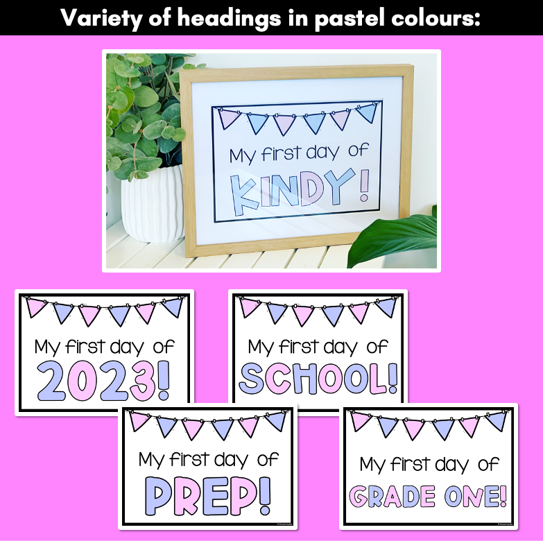 First Day of School Signs PASTEL FREEBIE