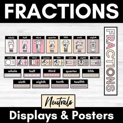 Fraction Posters NEUTRAL COLOURS