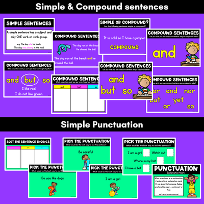 Grammar Lessons POWERPOINT - Nouns Verbs Adjectives Adverbs & More