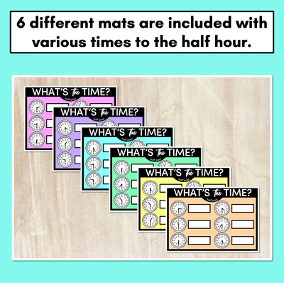 MATCH THE TIME MATS - Half Past - Digital and Analog Time