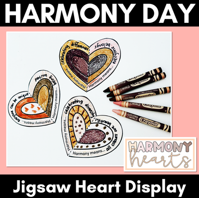 Harmony Hearts - Harmony Day Activity with Jigsaw Hearts