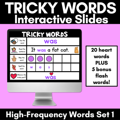 High Frequency Heart Word Digital Practice Slides - INTERACTIVE - Set 1