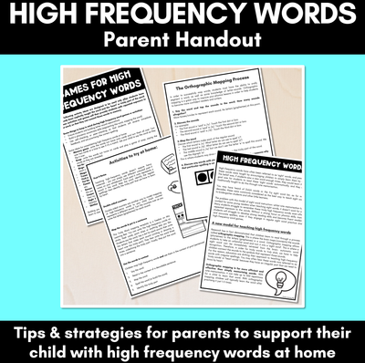 High Frequency Words Parent Handout
