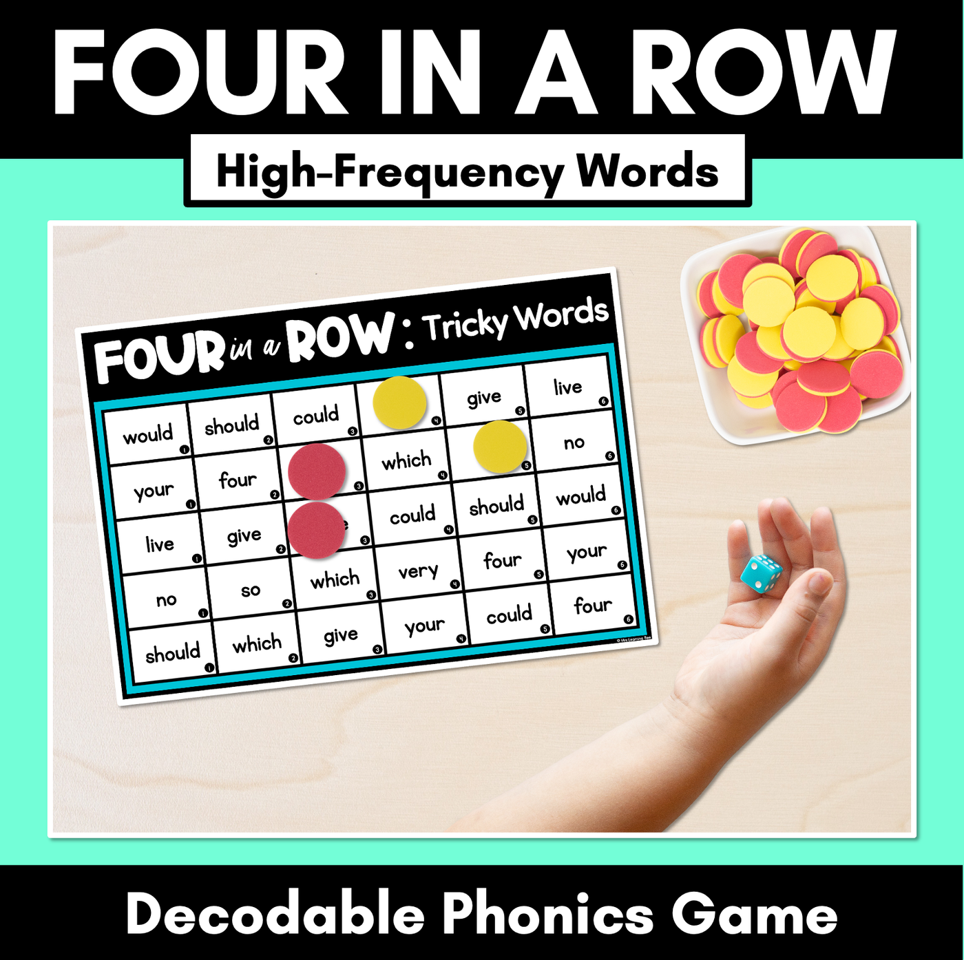 High Frequency Word Games - Tricky Sight Words Games - Four in a Row