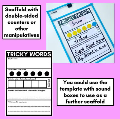 Tricky Word Mapping Templates - Orthographic Mapping for Heart Words
