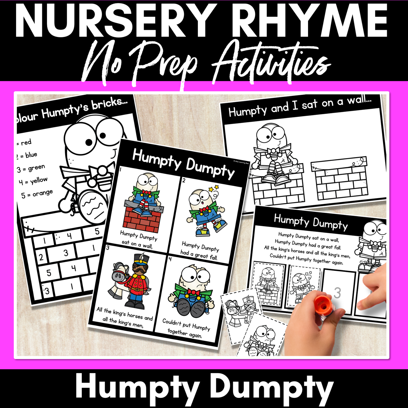 Humpty Dumpty Nursery Rhyme Worksheets