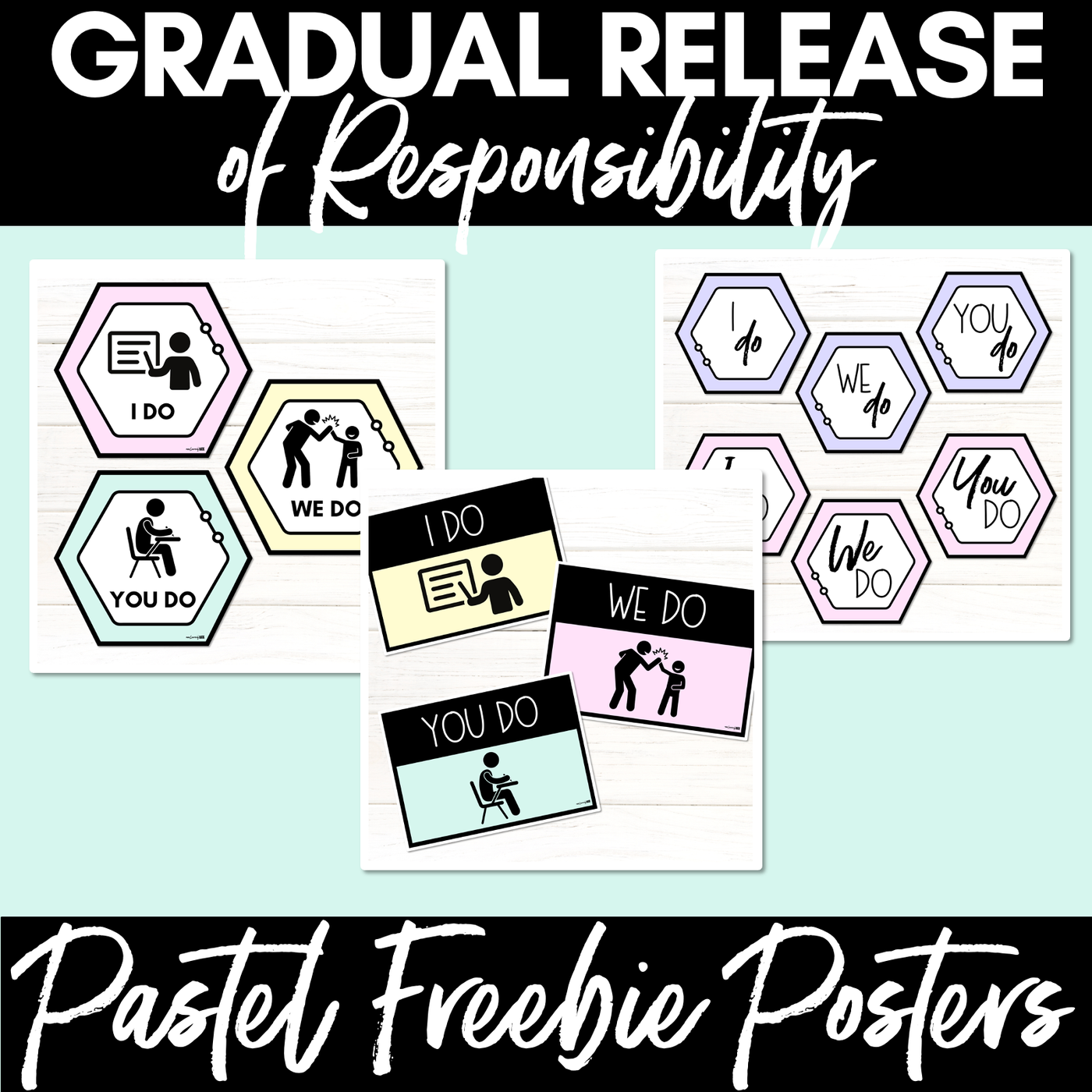 Gradual Release of Responsibility Posters [ I Do You Do We Do ] - Pastel Decor FREEBIE