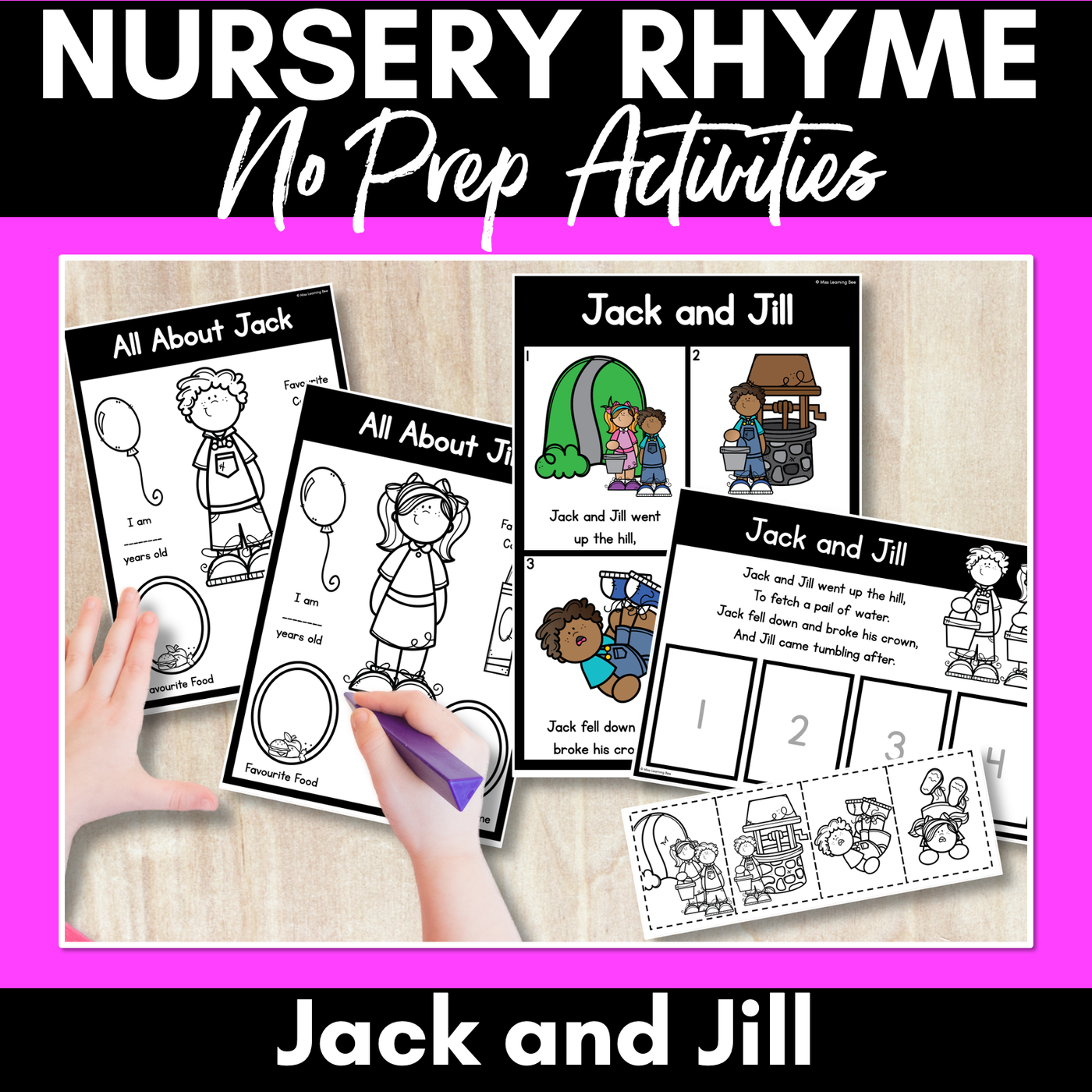 Jack and Jill Nursery Rhyme Worksheets