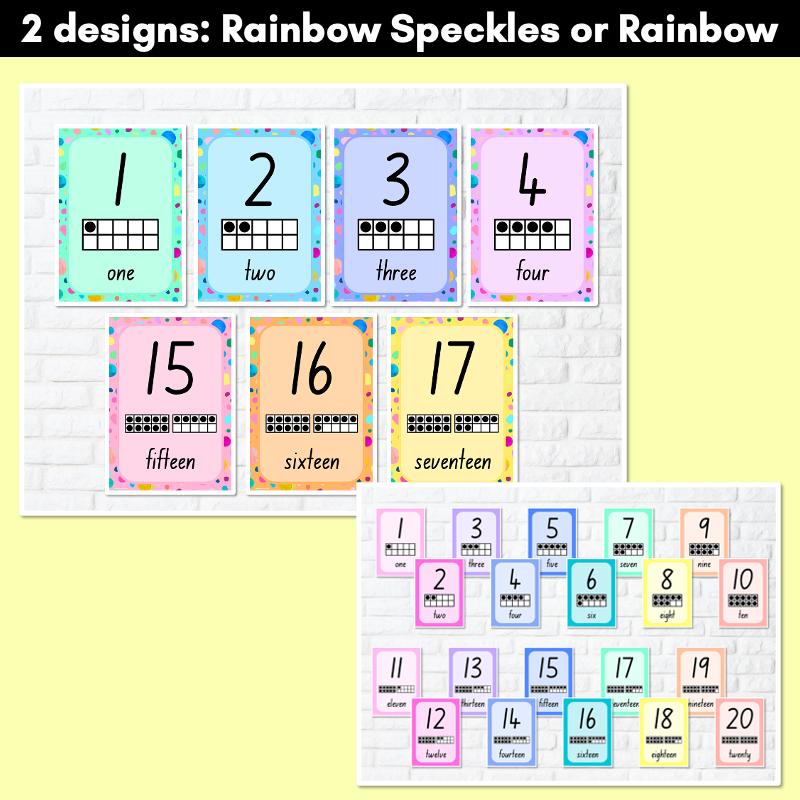 NUMBER POSTERS - The Kasey Rainbow Collection