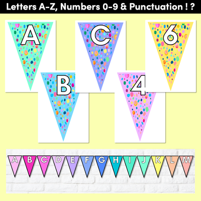 BUNTING & ACCENTS - Alphabet + Numbers - The Kasey Rainbow Collection