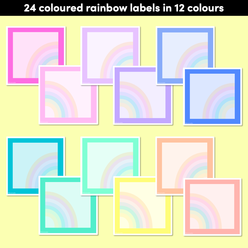 BOOK BOX HOLDER EDITABLE LABELS- The Kasey Rainbow Collection - Rainbow Buds