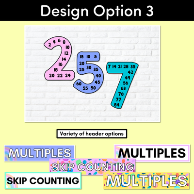 MULTIPLES & SKIP COUNTING POSTERS - The Kasey Rainbow Collection - Rainbow Block Colours