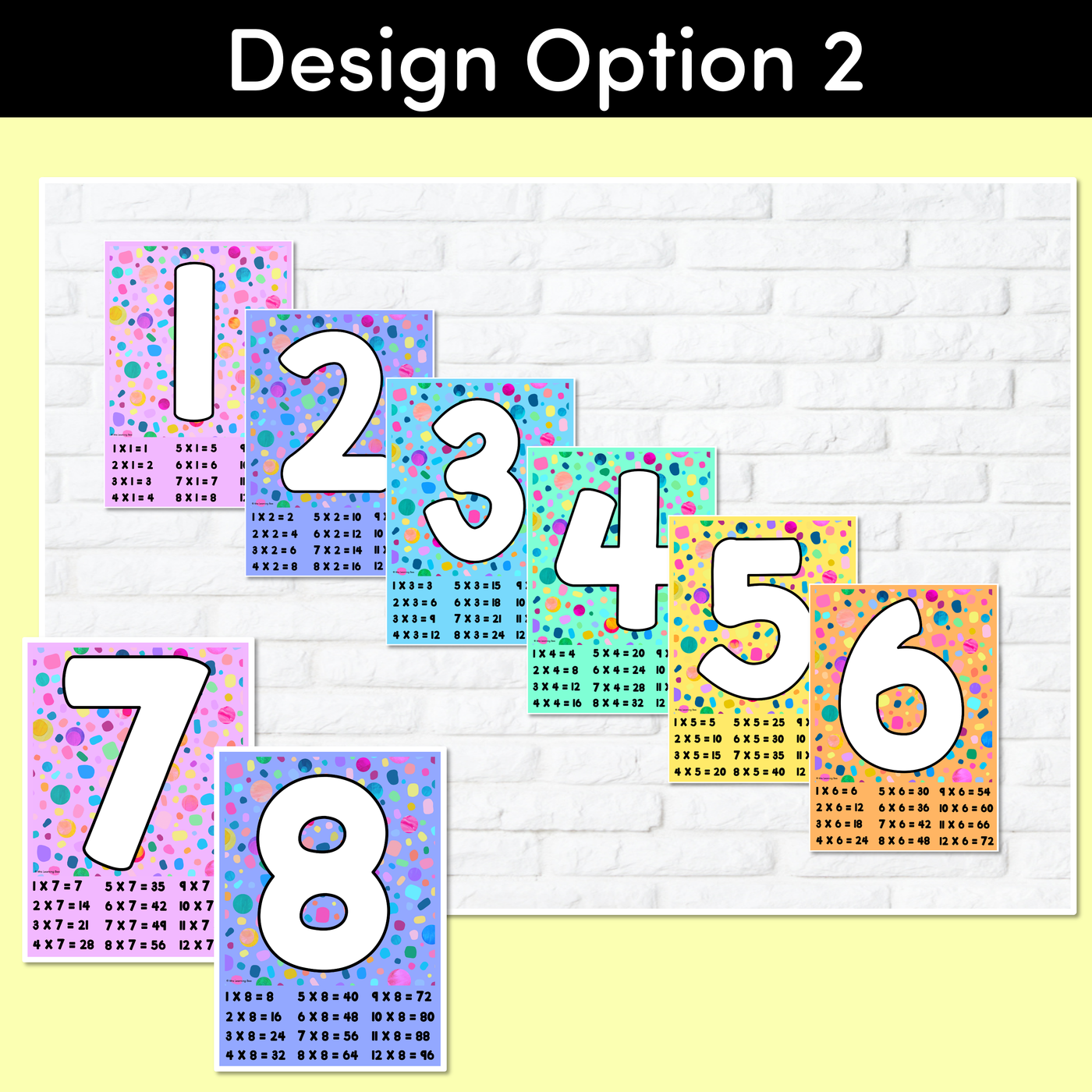 MULTIPLES & SKIP COUNTING POSTERS - The Kasey Rainbow Collection - Rainbow Speckles