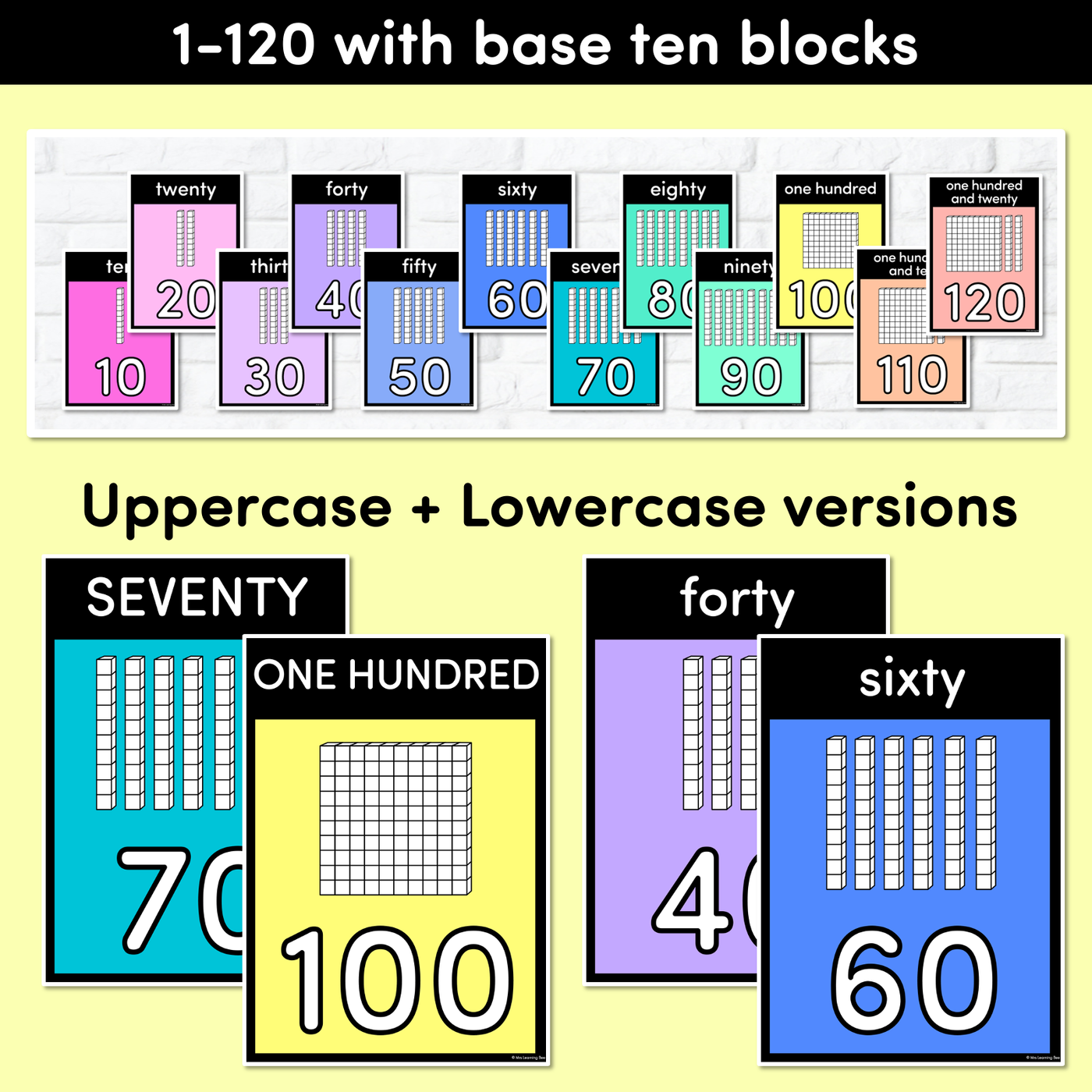 PLACE VALUE POSTERS - The Kasey Rainbow Collection - Rainbow Block Colours