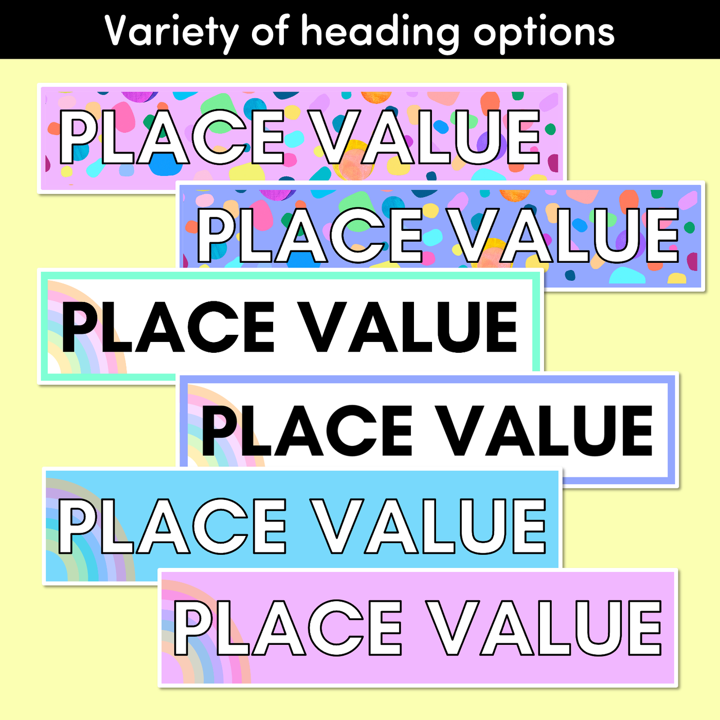 PLACE VALUE POSTERS - The Kasey Rainbow Collection - Rainbow Block Colours