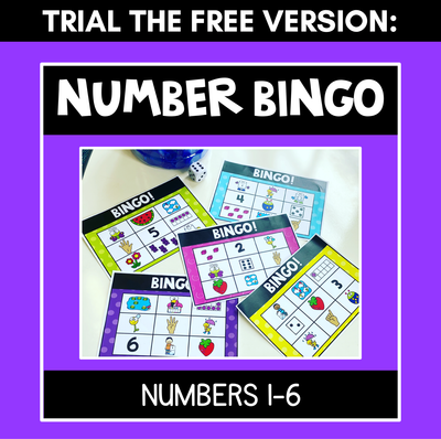 Number Bingo for Numbers 1-20