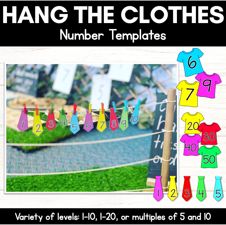 Interactive Number Activity for Kindergarten - Hang the Numbers Math Game