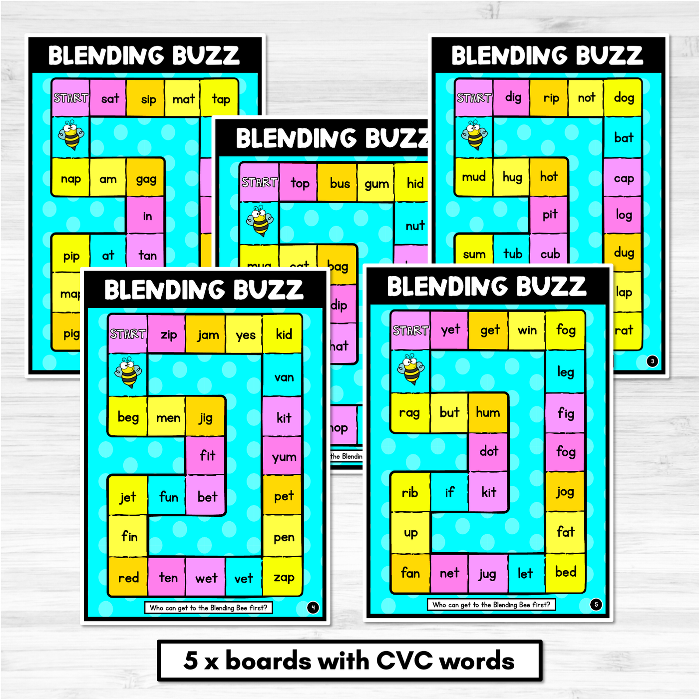 EDITABLE Board Games for CVC Words & Consonant Digraphs - Kindergarten Phonics