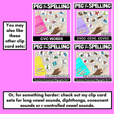 Consonant Digraphs ll ff zz ss ck - FLOSS Rule Clip Cards