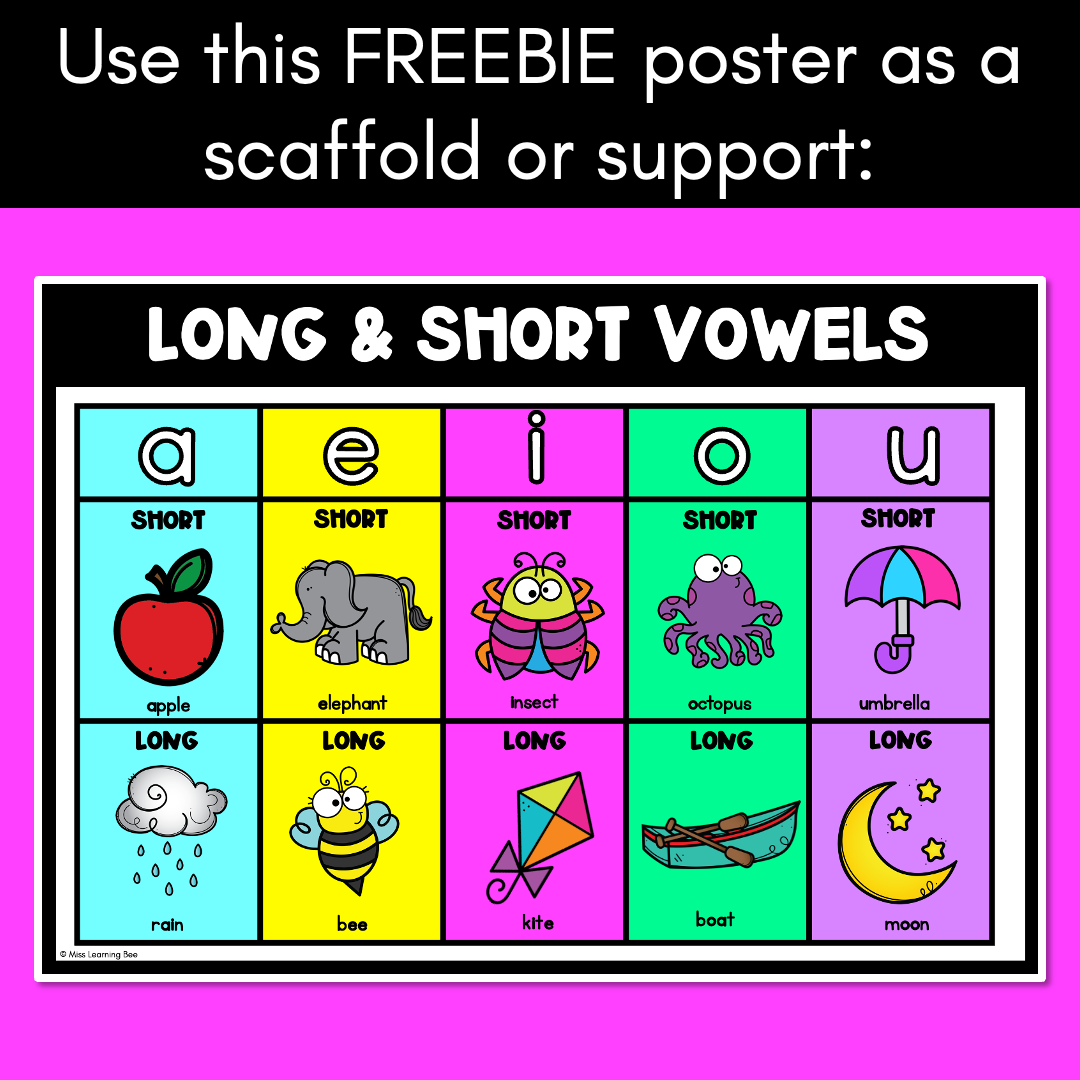 Long and Short Vowels Phonics Sort - Vowel Sound Phonics Center