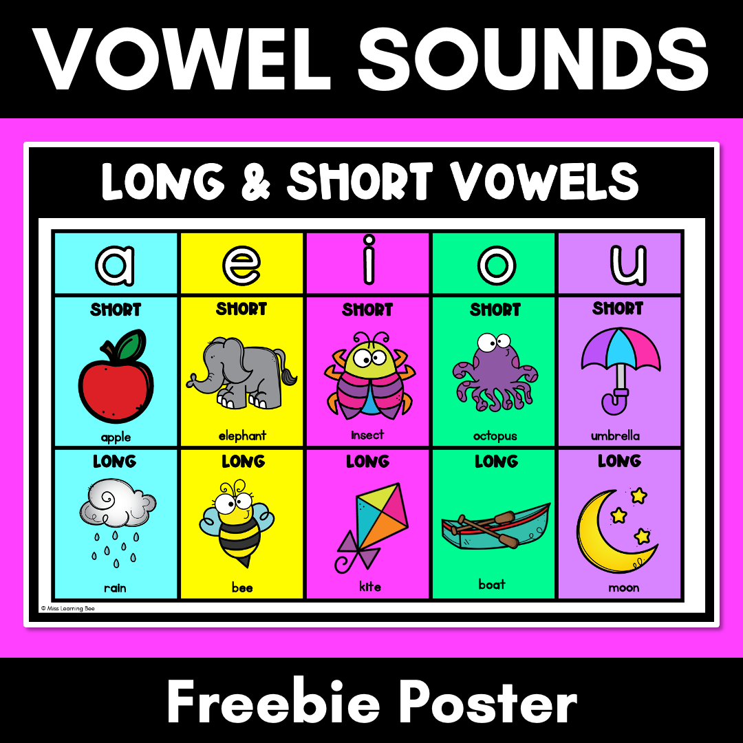 Long and Short Vowel Sounds POSTER