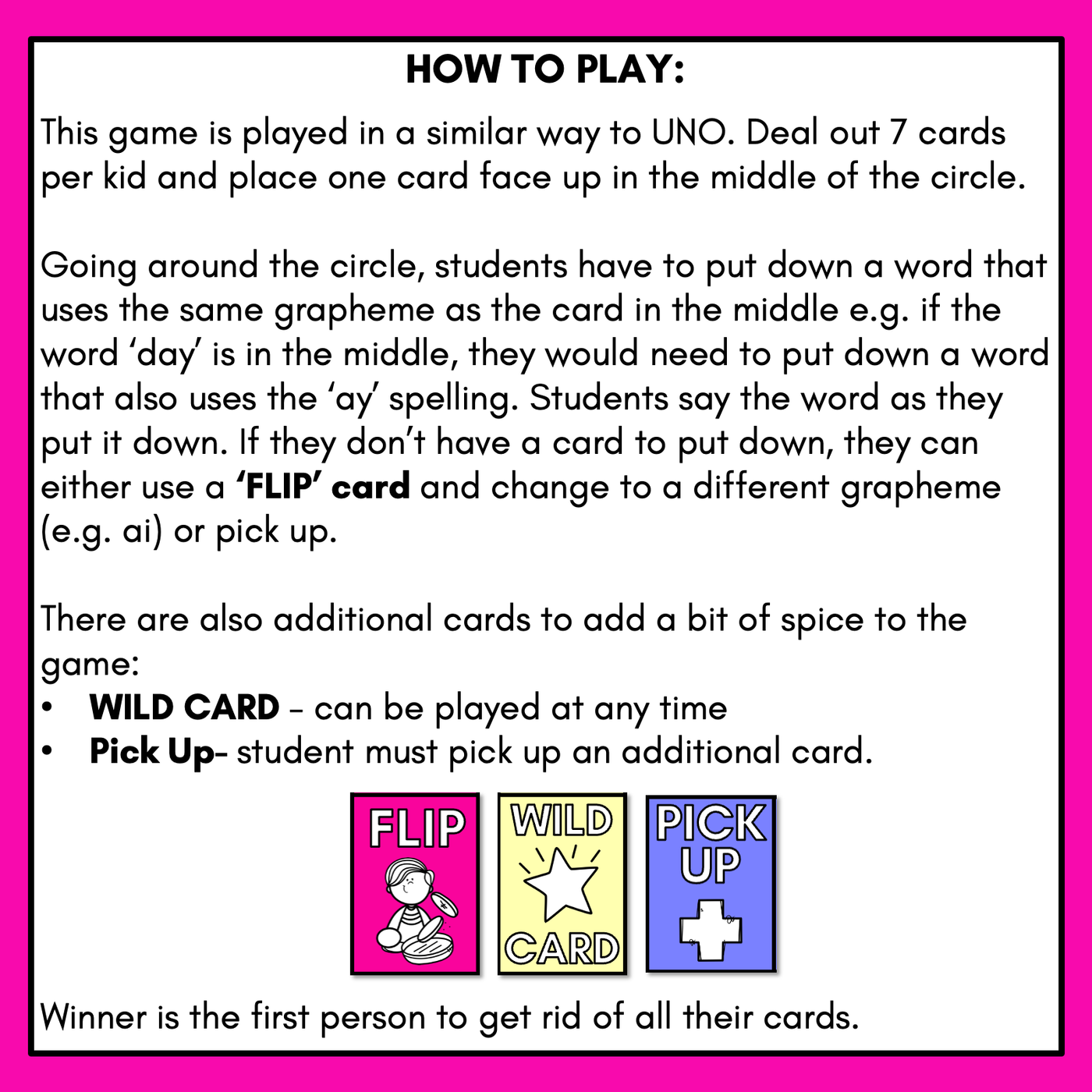 Long Vowel A Card Game - Phonics Flip for Long Vowel Sounds