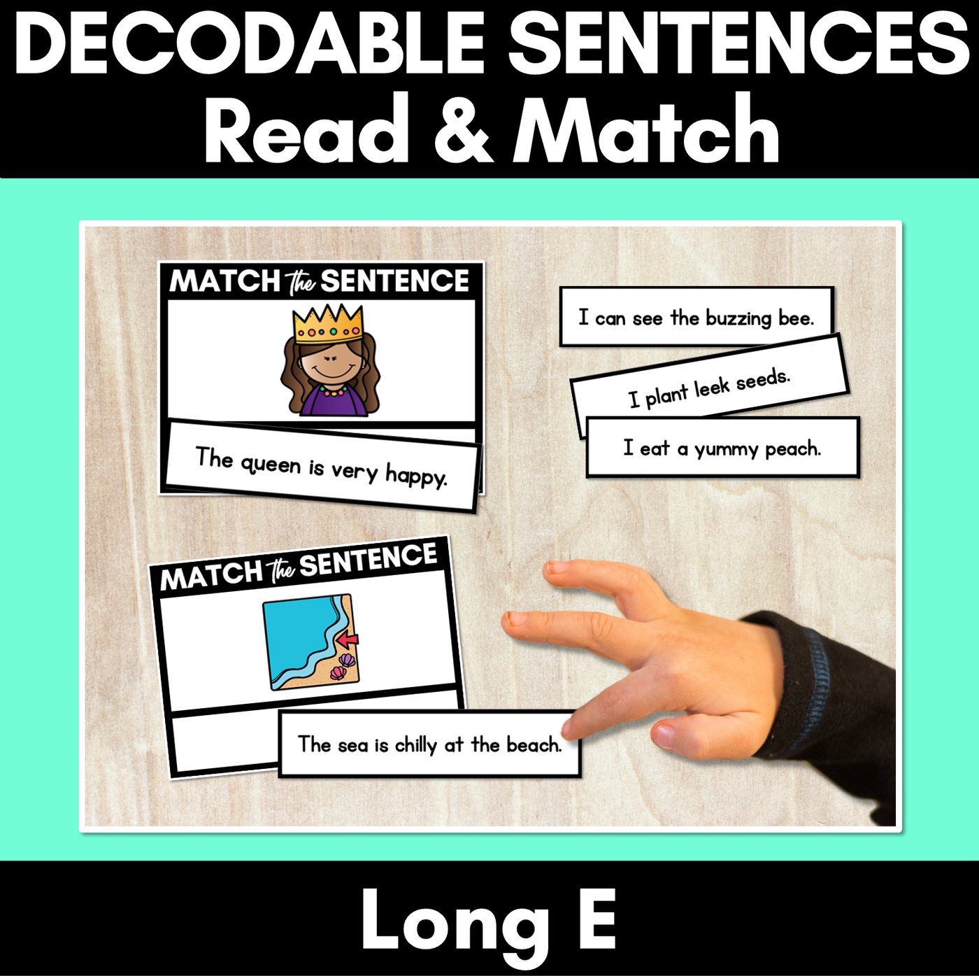 Long Vowel E Decodable Sentences - Read and Match