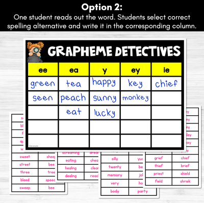 LONG VOWEL E GAME - Grapheme Detectives