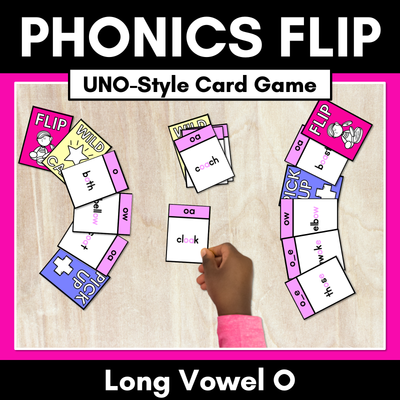 Long Vowel O Card Game - Phonics Flip for Long Vowel Sounds