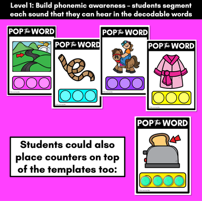LONG VOWEL O POPPIT TASK CARDS - Phonemic Awareness + Word Mapping