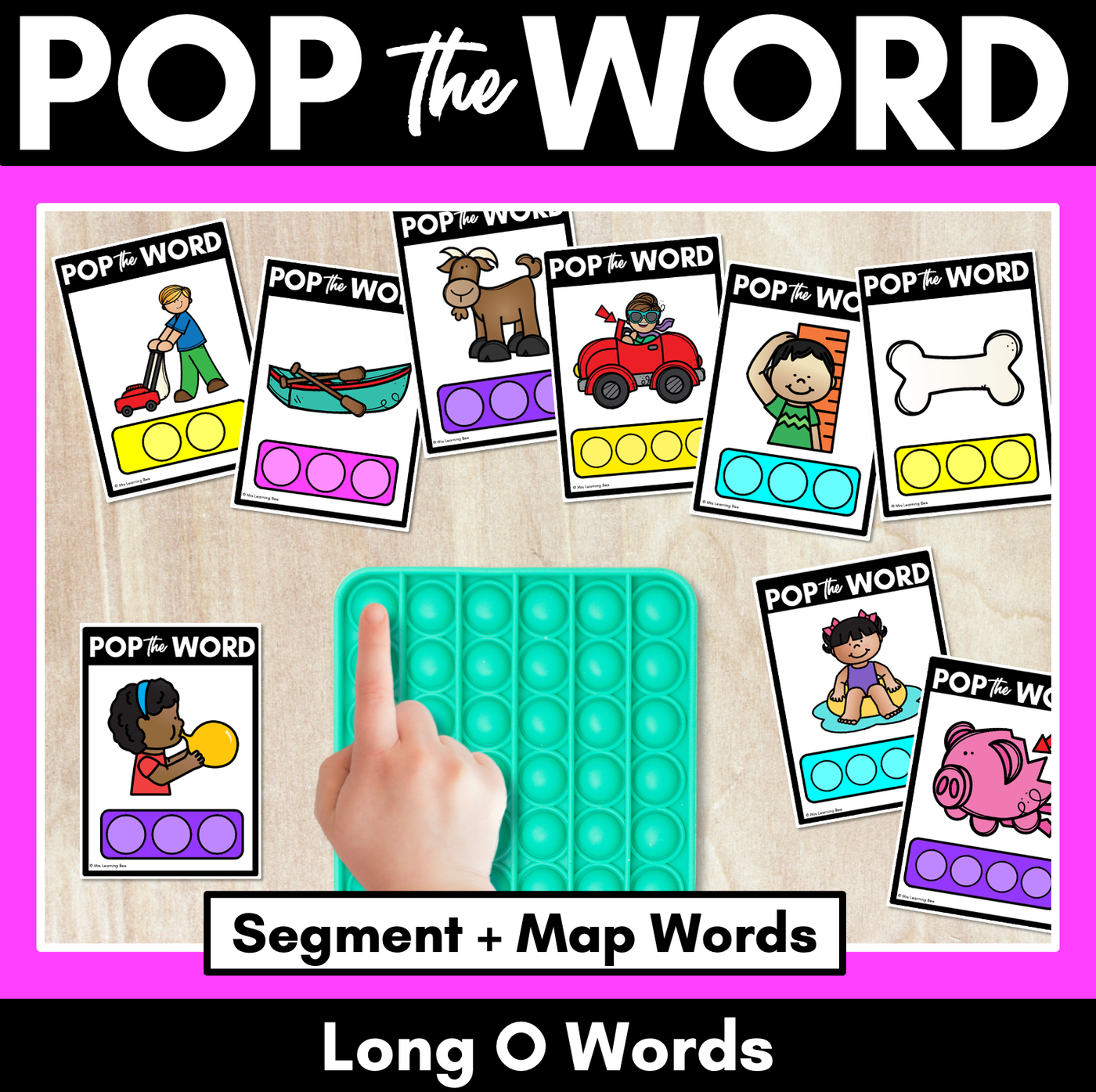 LONG VOWEL O POPPIT TASK CARDS - Phonemic Awareness + Word Mapping