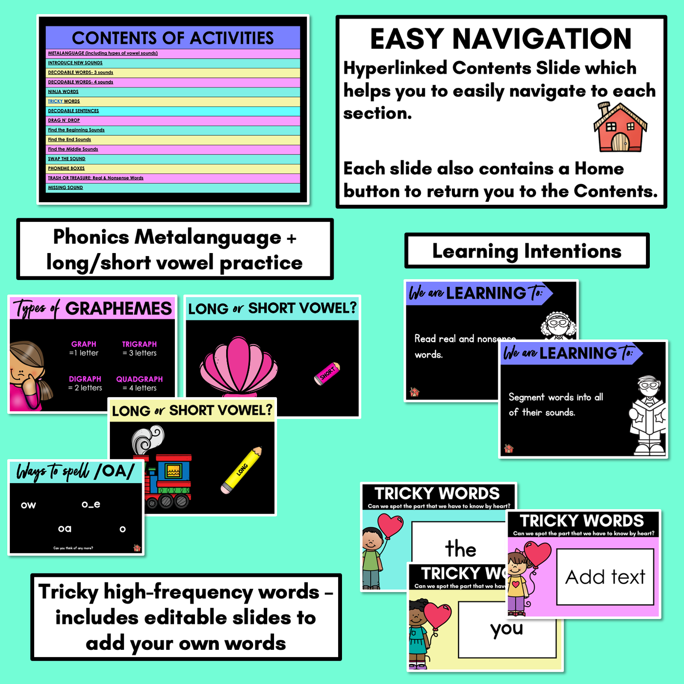 Long Vowel O Lesson Slides - Long Vowel Team PowerPoints