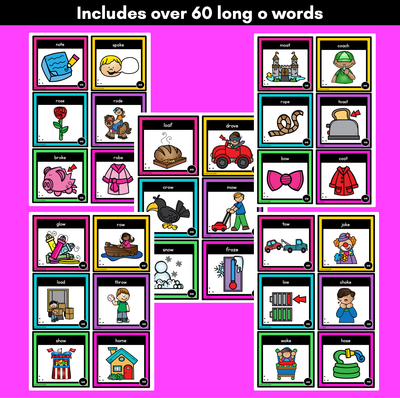 Long Vowel O Sound Word Building Cards