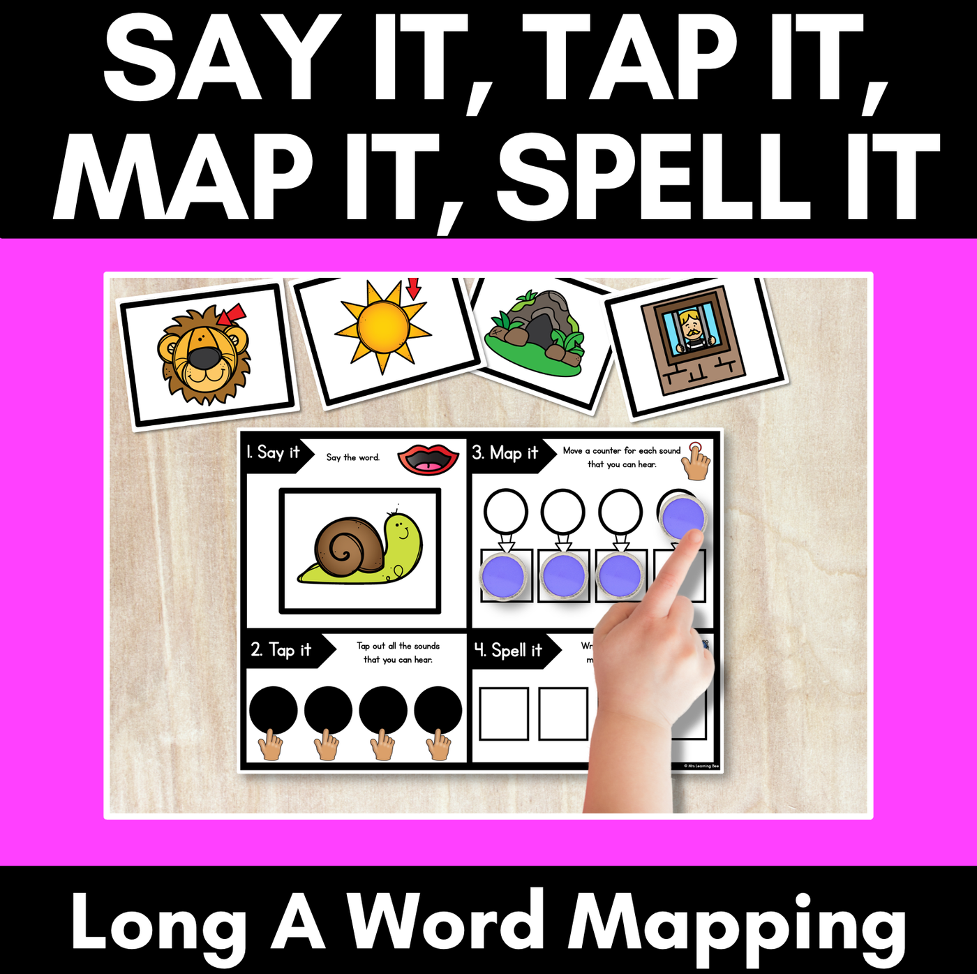 LONG VOWEL A Word Mapping Mats - Say It Map It Tap It Spell It