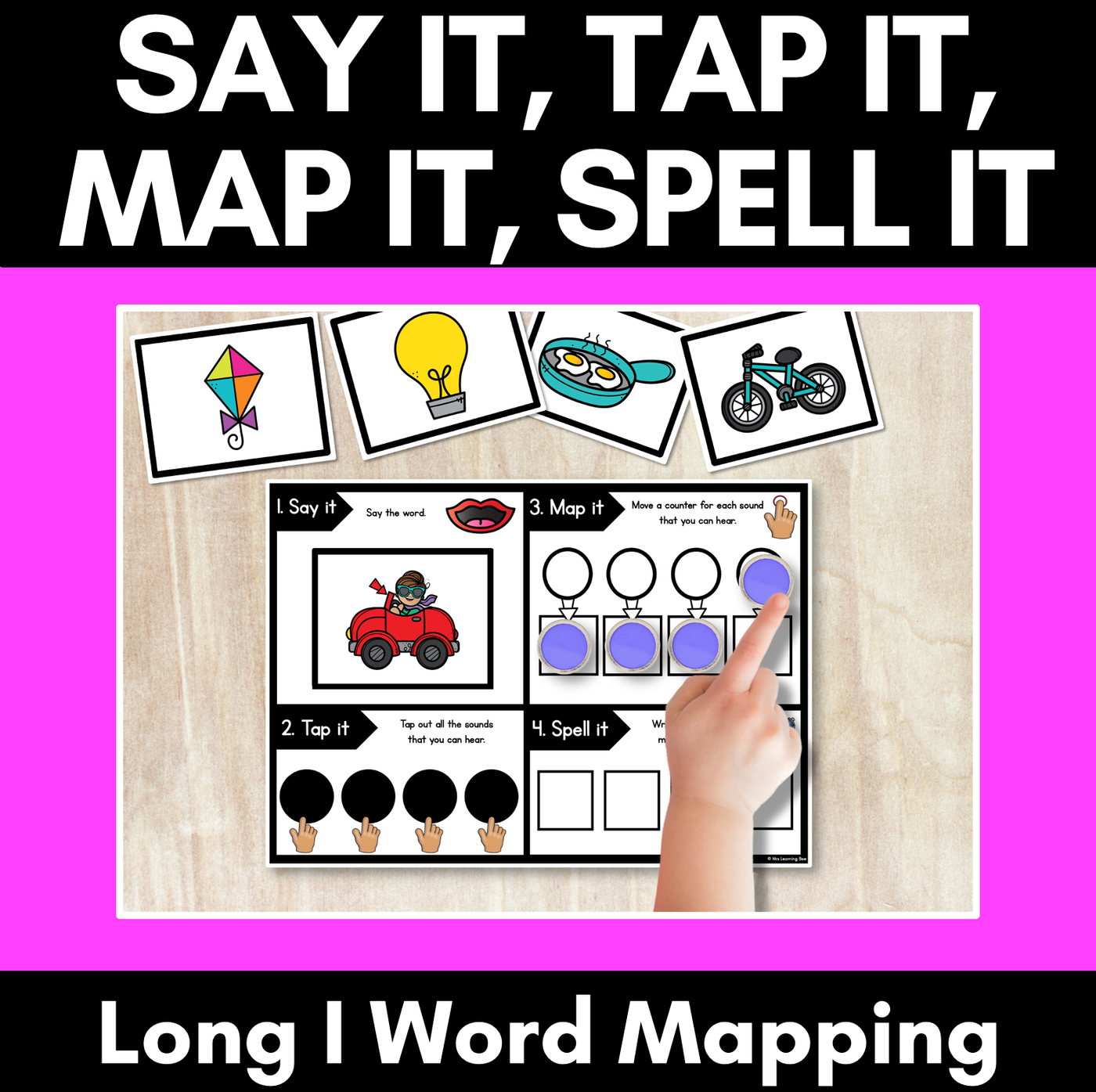 LONG VOWEL I Word Mapping Mats - Say It Map It Tap It Spell It