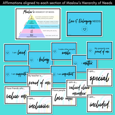 Maslow's Hierarchy Affirmation Cards