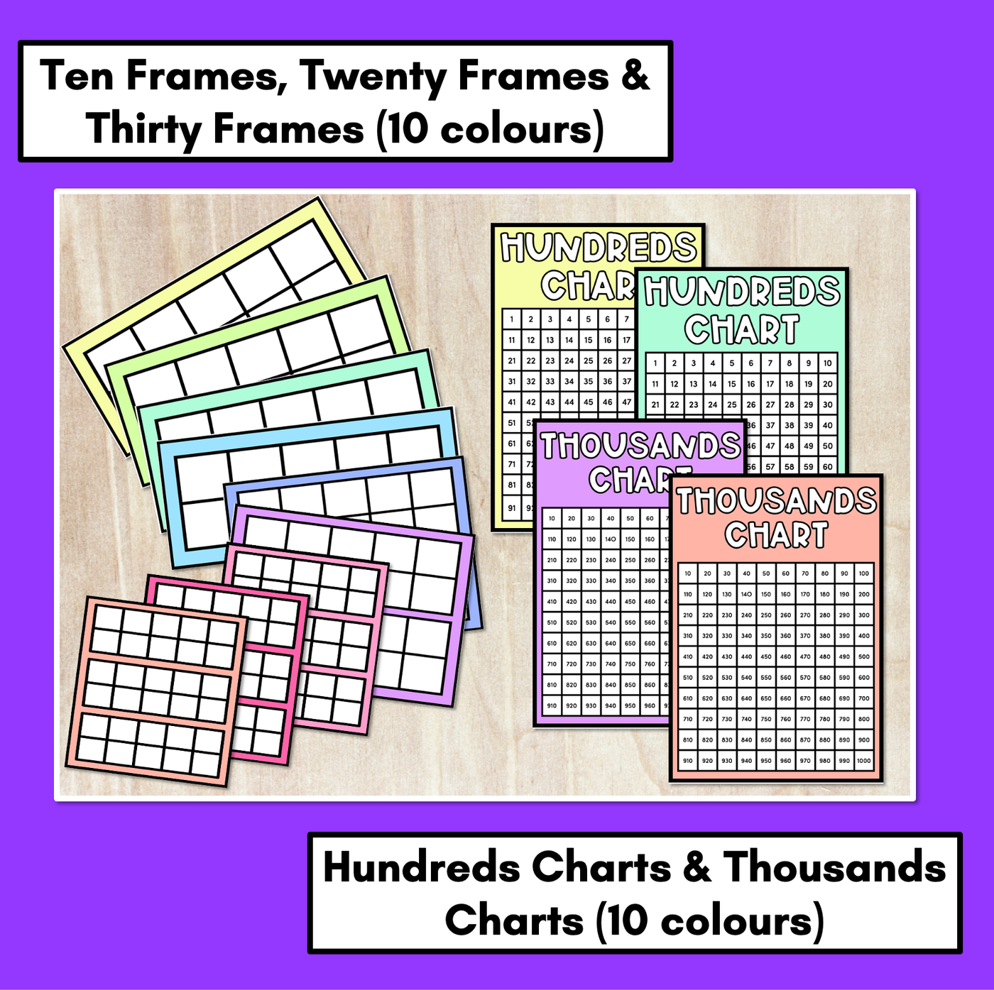 Math Game Printables | Ten Frames Hundreds Charts & More