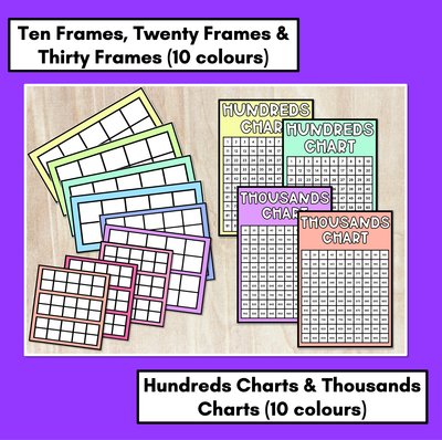 Math Game Printables | Ten Frames Hundreds Charts & More